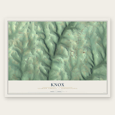 Knox, Clarion County, Pennsylvania map print, the full design