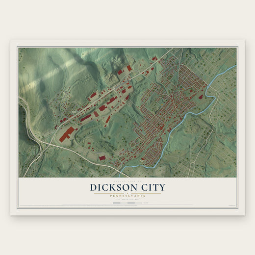 Dickson City, Pennsylvania map print, the full design