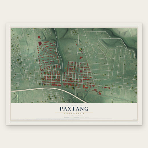 Paxtang, Pennsylvania map print, the full design