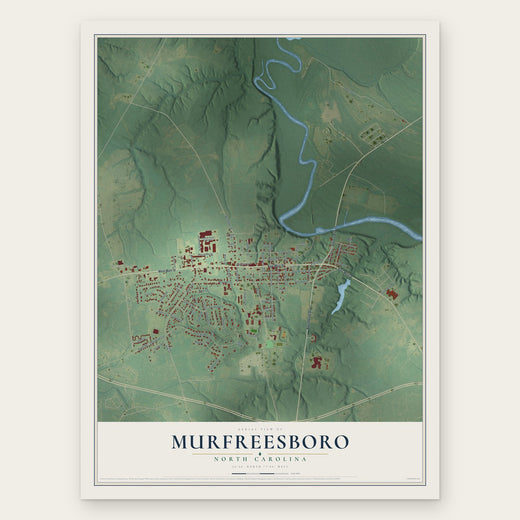 Murfreesboro, North Carolina map print, the full design