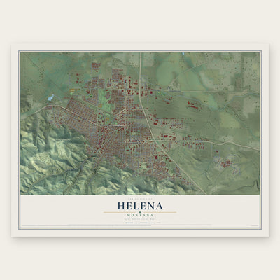Helena, Montana map print, the full design