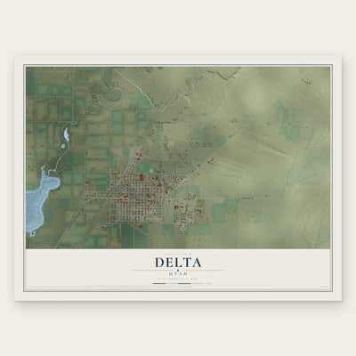 Delta, Utah map print, the full design