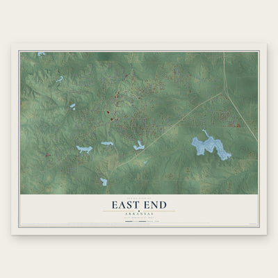 East End, Arkansas map print, the full design