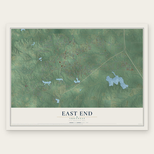 East End, Arkansas map print, the full design