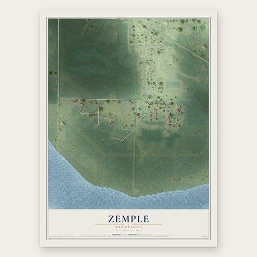 Zemple, Minnesota map print, the full design