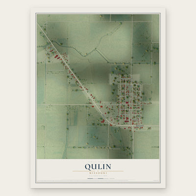 Qulin, Missouri map print, the full design