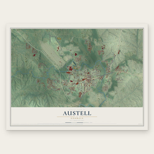 Austell, Georgia map print, the full design
