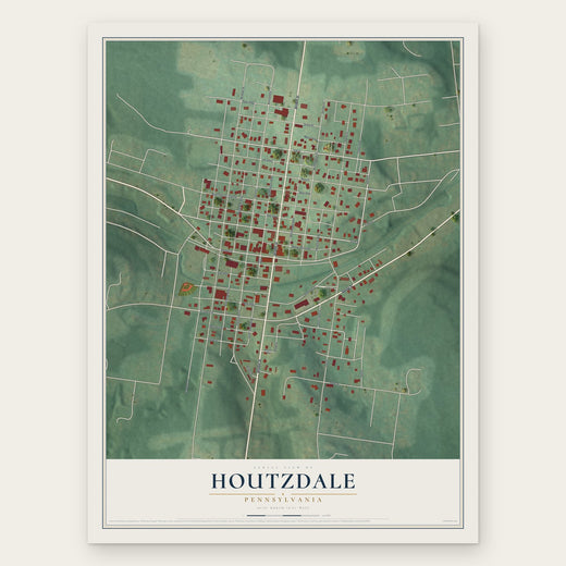 Houtzdale, Pennsylvania map print, the full design