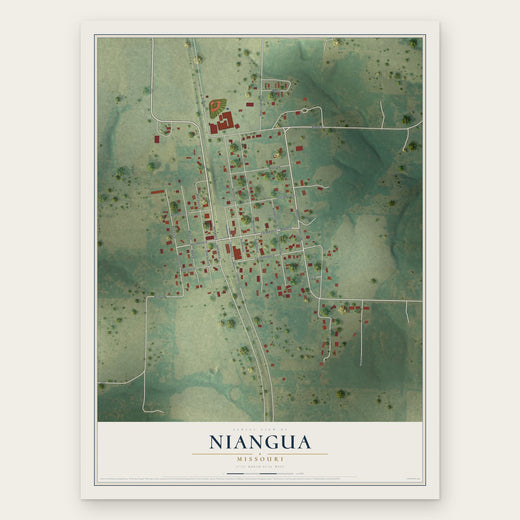 Niangua, Missouri map print, the full design