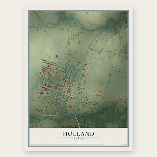 Holland, Texas map print, the full design