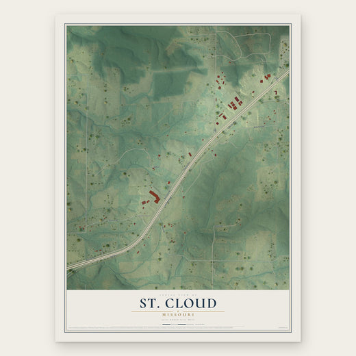 St. Cloud, Missouri map print, the full design