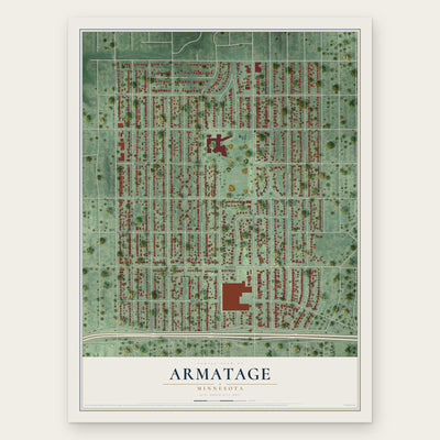 Armatage, Minnesota map print, the full design