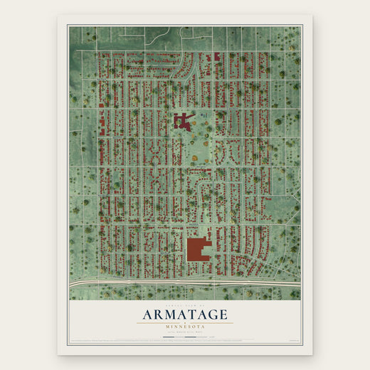 Armatage, Minnesota map print, the full design