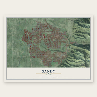 Sandy, Utah map print, the full design
