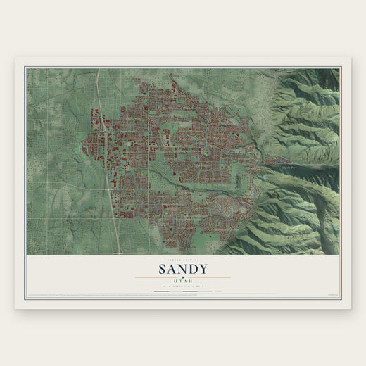Sandy, Utah map print, the full design