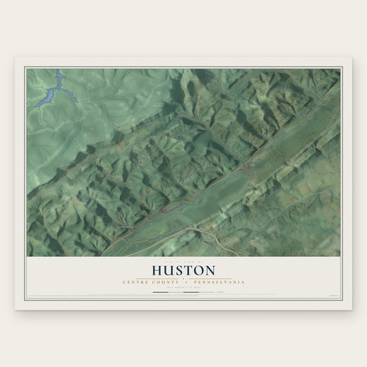 Huston, Centre County, Pennsylvania map print, the full design