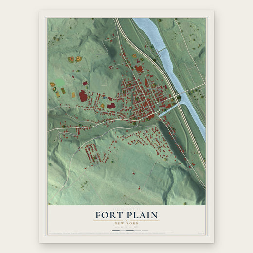 Fort Plain, New York map print, the full design