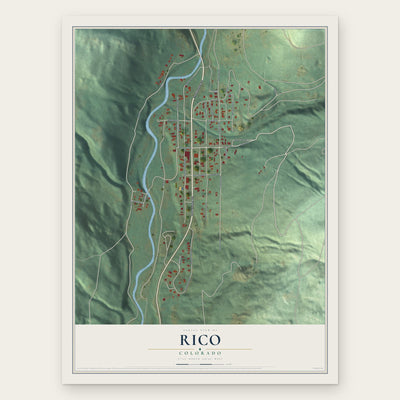 Rico, Colorado map print, the full design