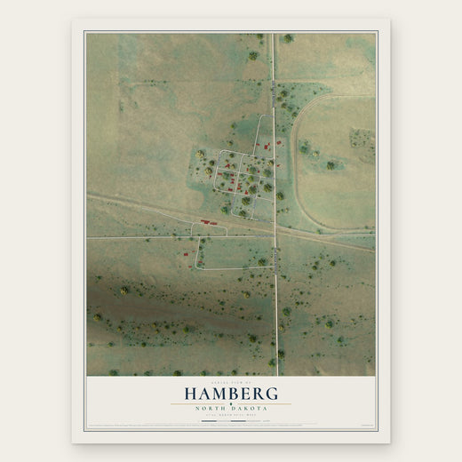Hamberg, North Dakota map print, the full design