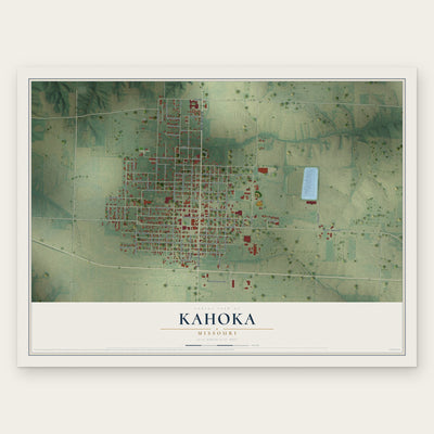 Kahoka, Missouri map print, the full design