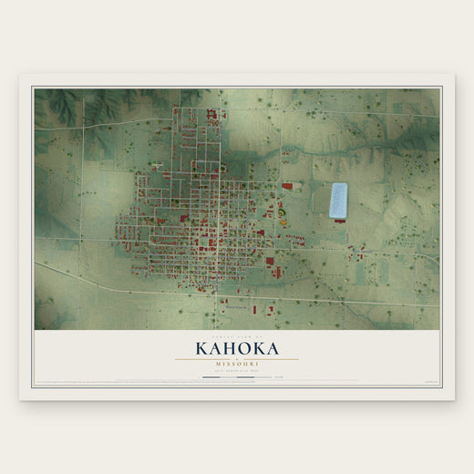 Kahoka, Missouri map print, the full design