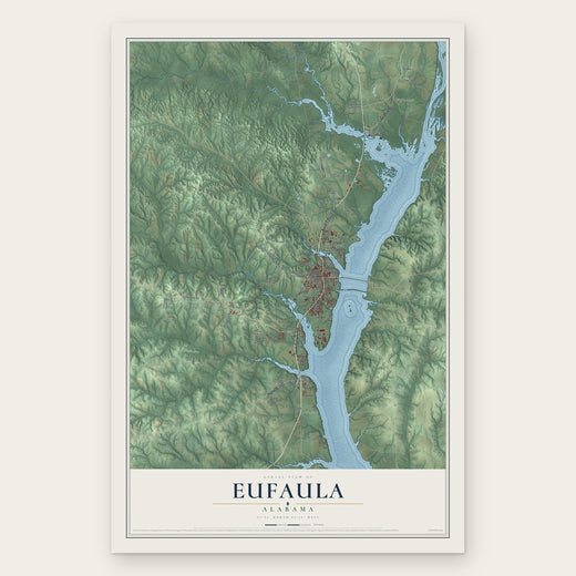 Eufaula, Alabama map print, the full design