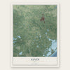 Alvin, Texas map print, the full design