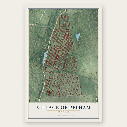 Village of Pelham, New York map print, the full design