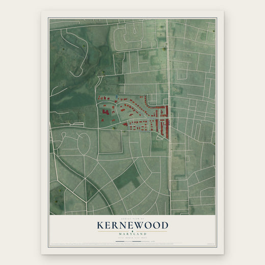 Kernewood, Maryland map print, the full design