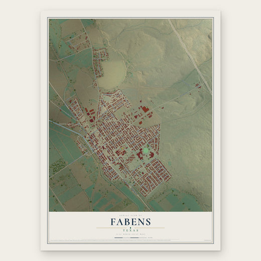 Fabens, Texas map print, the full design