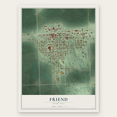 Friend, Nebraska map print, the full design
