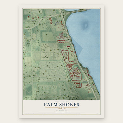 Palm Shores, Florida map print, the full design