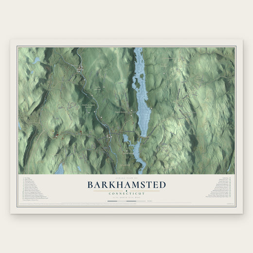 Barkhamsted, Connecticut map print, the full design