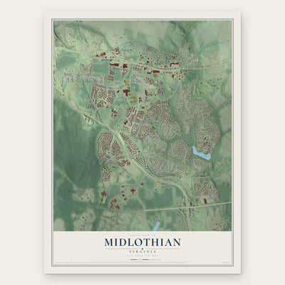 Midlothian, Virginia map print, the full design