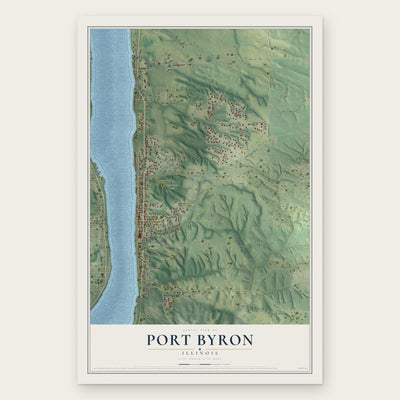Port Byron, Illinois map print, the full design