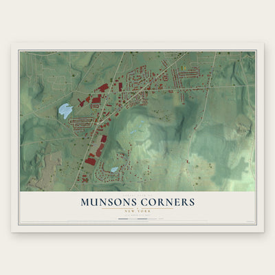 Munsons Corners, New York map print, the full design