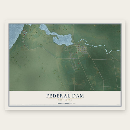 Federal Dam, Minnesota map print, the full design