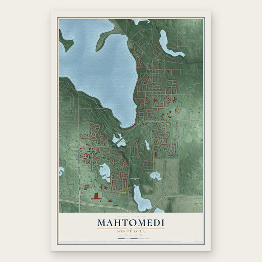 Mahtomedi, Minnesota map print, the full design