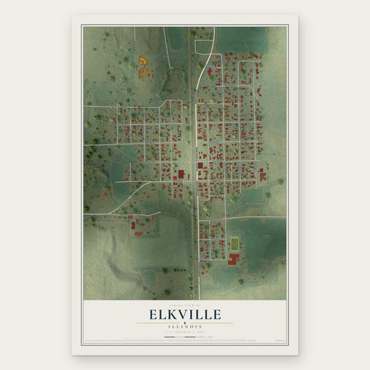 Elkville, Illinois map print, the full design