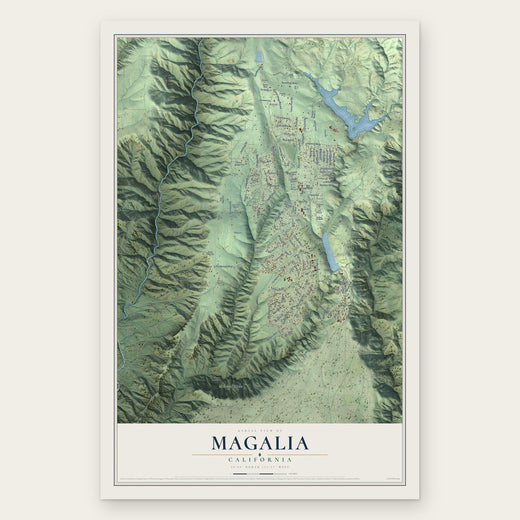 Magalia, California map print, the full design