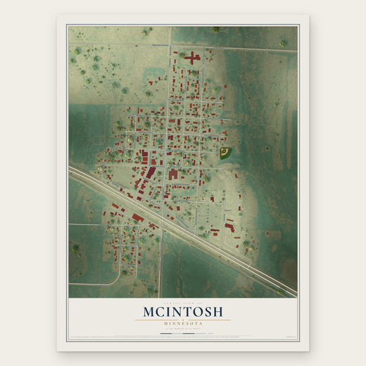 McIntosh, Minnesota map print, the full design