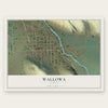 Wallowa, Oregon map print, the full design