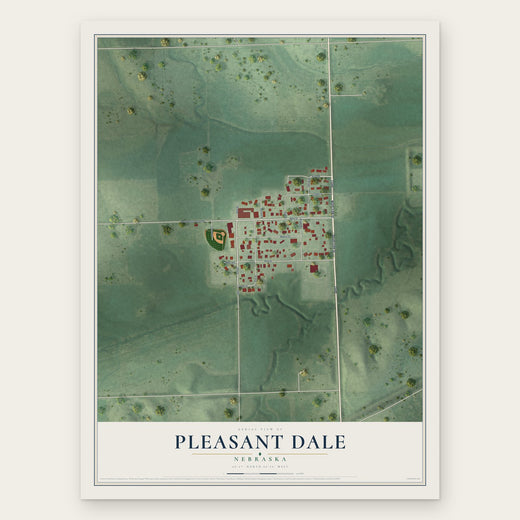 Pleasant Dale, Nebraska map print, the full design