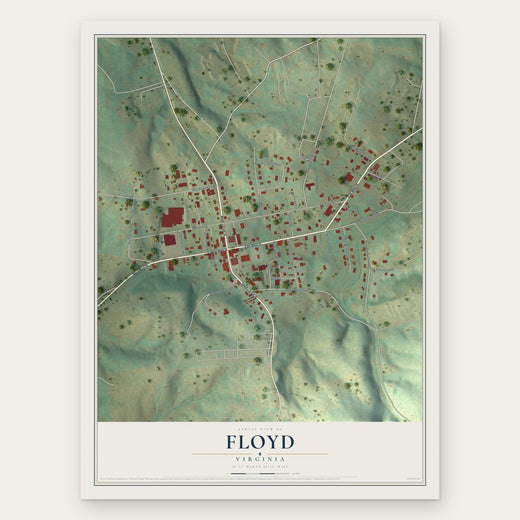 Floyd, Virginia map print, the full design