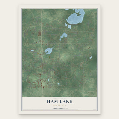 Ham Lake, Minnesota map print, the full design