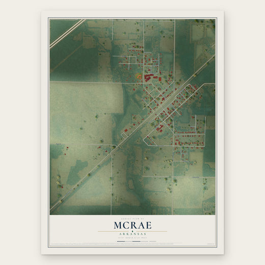 McRae, Arkansas map print, the full design