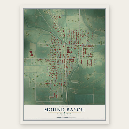 Mound Bayou, Mississippi map print, the full design