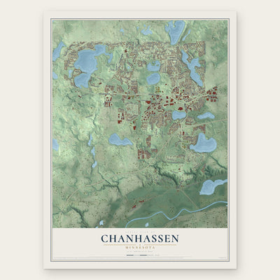 Chanhassen, Minnesota map print, the full design