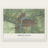 Great Falls, Montana map print, the full design