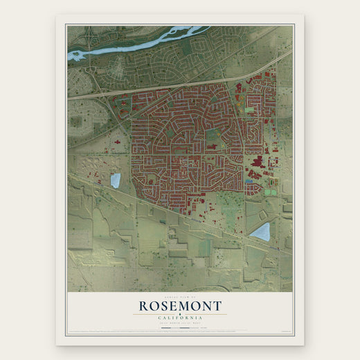Rosemont, California map print, the full design